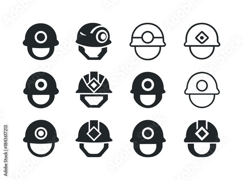 Spelunking Adventure Icons. Caving and spelunking adventures. Ic