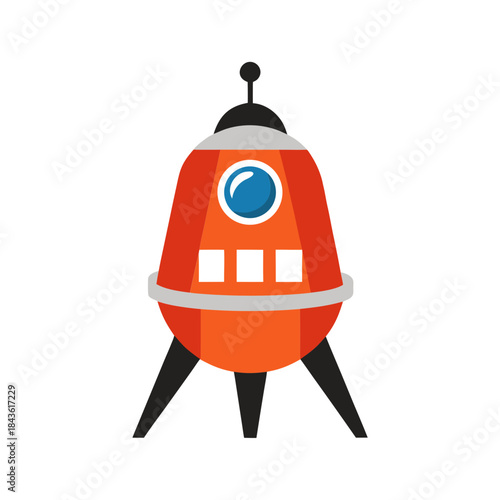 vector clip art space capsule on white background for web and graphic design