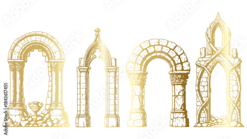 Ancient stone archway entrance of the Cathedral of St Louis