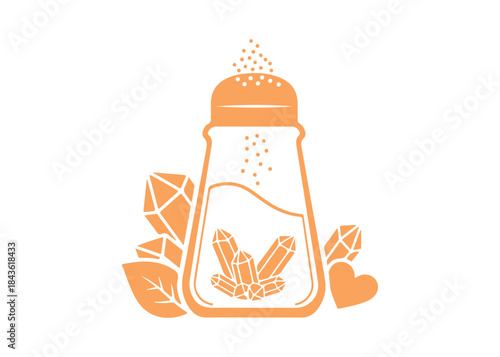 Symbol for sodium, salt, salt shaker, sprinkler, sodium chloride, calcium, healthy, nutrition, mineral

