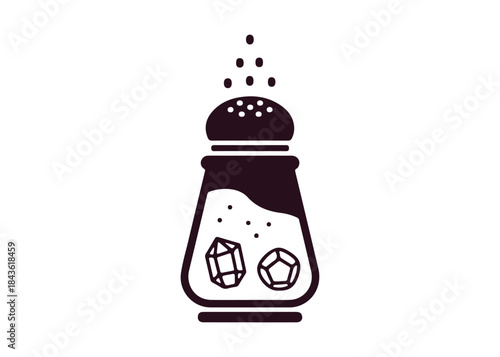 Icon representing sodium, salt, salt shaker, sprinkler, sodium chloride, calcium, healthy, nutrition, mineral

