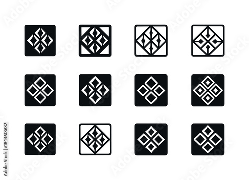Decorative Wall Panel Icons. Decorative Wall Panel. Icon set. Se