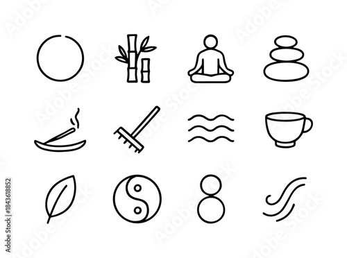 Zen Lifestyle Icons. Zen Lifestyle. Line icon set of Zen Lifesty