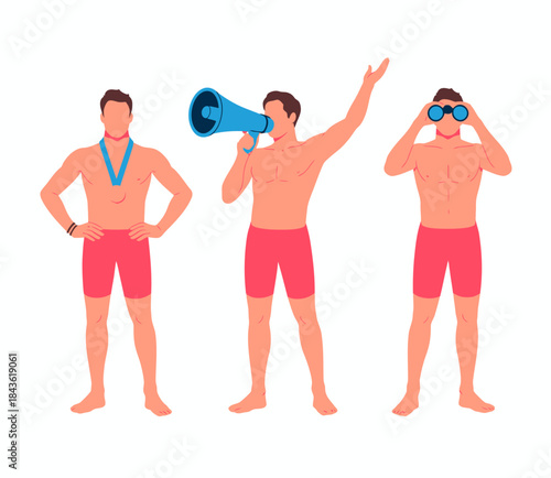 Three poses of an athletic man capturing the essence of competition and victory, showcasing athleticism, determination, and the spirit of sports through dynamic imagery.