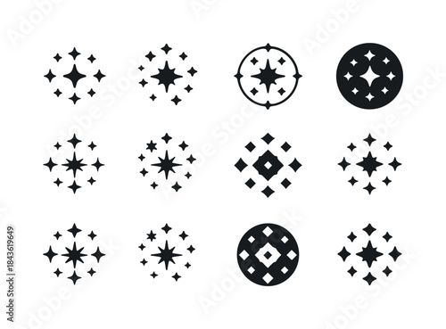 Star Cluster Icons. Star clusters. Icon set. Set Logo of star cl