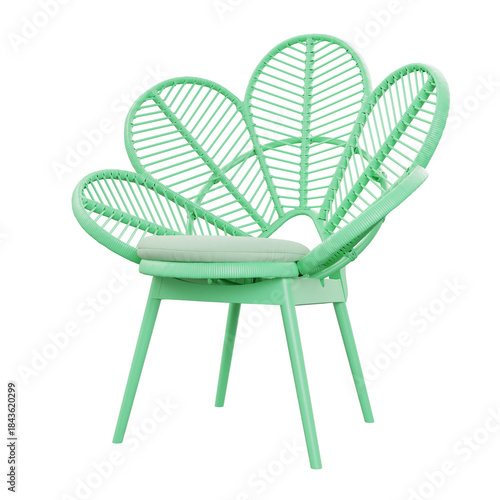 green chair isolated on white background