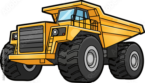 Heavy Duty Mining Construction Dump Truck Vector Illustration
