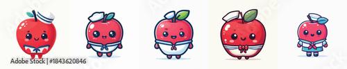 cute apple in sailor costume