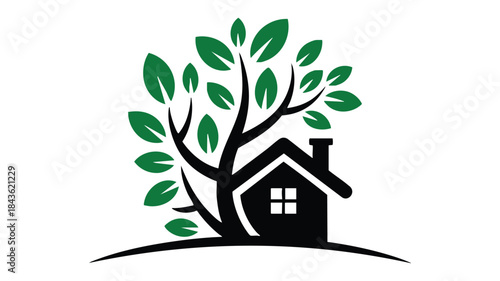 House under green tree