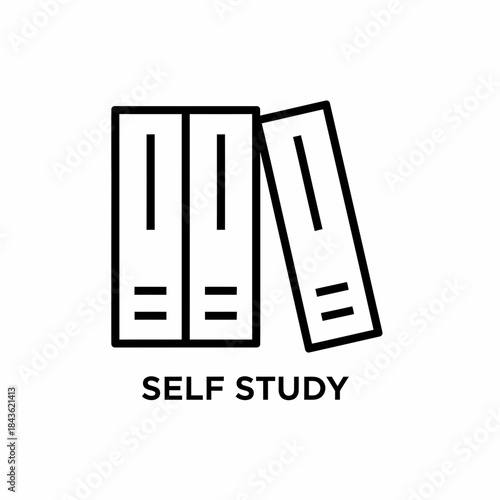 Simple icon representing self study materials and documents on a clean white background