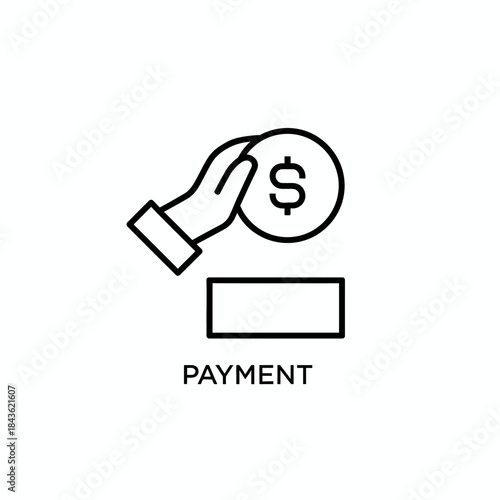 Hand holding dollar icon payment graphic illustration