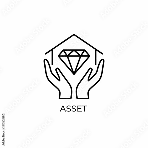 Protected Asset Icon Representing Security and Safety with Hands Holding a Valuable Diamond