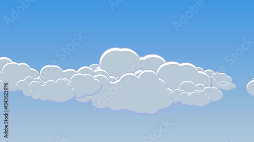 Cartoon clouds animation background with soft motion in 4K