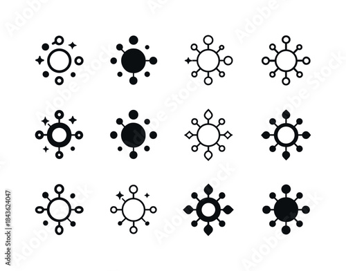 Star Cluster Icons. Star clusters. Icon set. Set Logo of star cl