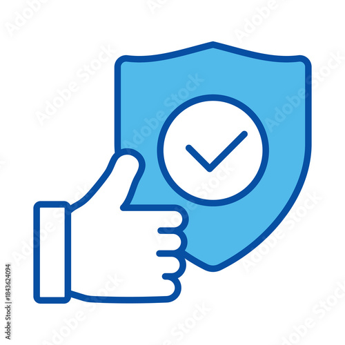 Trust In Blue Style, Vector Illustration