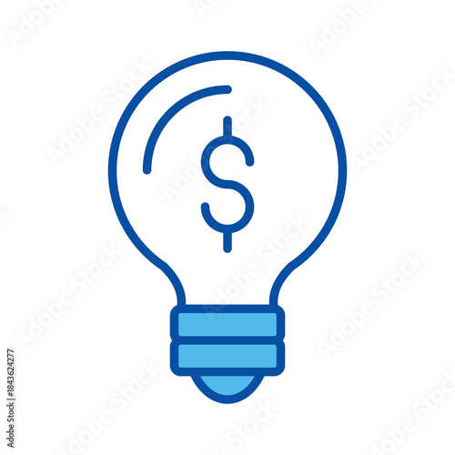 Business Idea In Blue Style, Vector Illustration