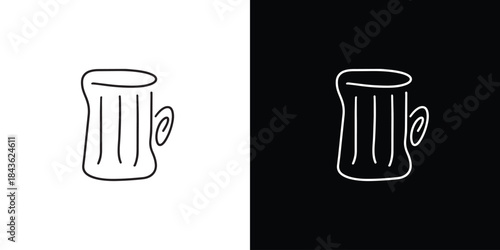 hand drawn mug vector. minimalist cup line art. coffee. drink