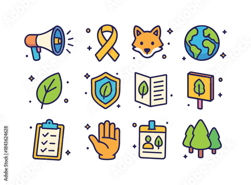 Eco Awareness Icons. Eco Awareness. Colorful isometric vector ic