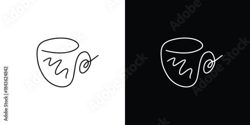 hand drawn mug vector. minimalist cup line art. coffee. drink