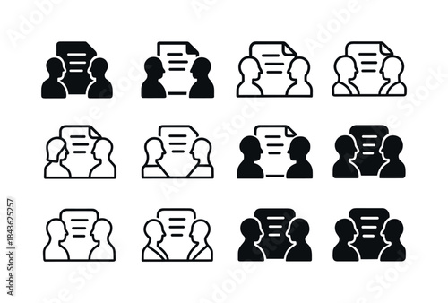 Parent-Teacher Meeting Icons. parent-teacher meetings. Icon set.