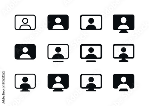 Remote Work Icons. Remote work life. Icon set. Set Logo of remot