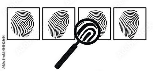 Line finger print icon. Finger print id authentication. ID private information code. Finger prints scanning concept. scan or scanner for lock secure security logo. Digital fingerprint, identification.