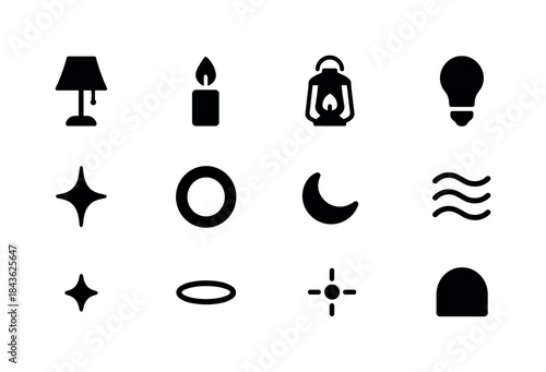 Soft Lighting Icons. Soft Lighting. Solid icon set of Soft Light