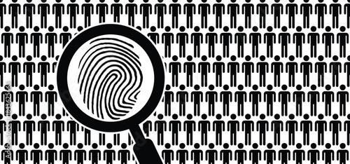 Line finger print icon. Finger print id authentication. ID private information code. Finger prints scanning concept. scan or scanner for lock secure security logo. Digital fingerprint, identification.