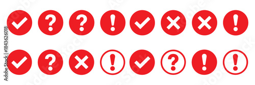 Check Mark Icons in Circle – Editable Stroke Tick Symbol Set. Vector