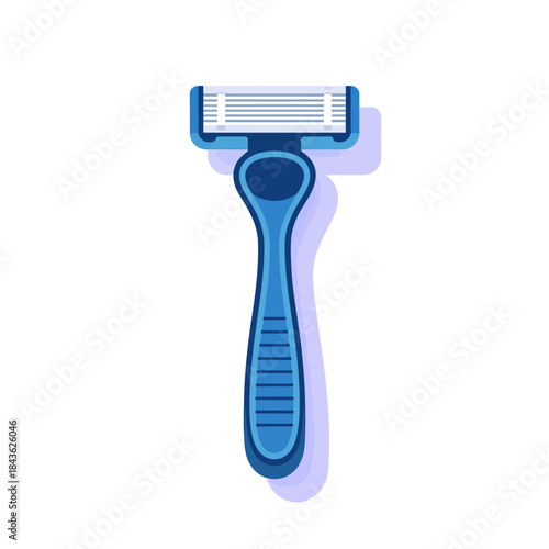 An elegant blue safety razor placed on a clean background emphasizes the significance of personal grooming and care in maintaining hygiene and self-confidence.