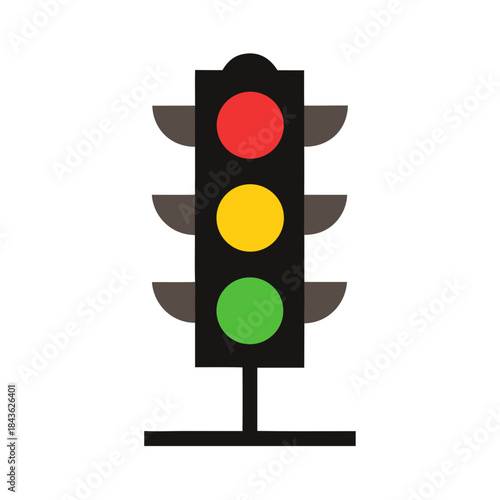 traffic light on white