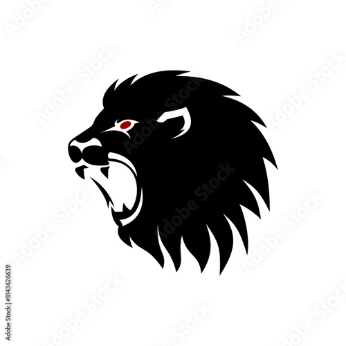 Logo template of a lion with a widening mouth