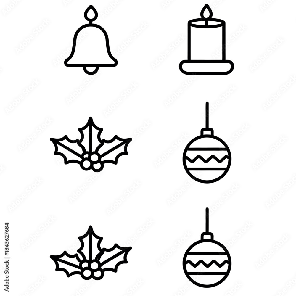Fototapeta premium vector set of christmas icons