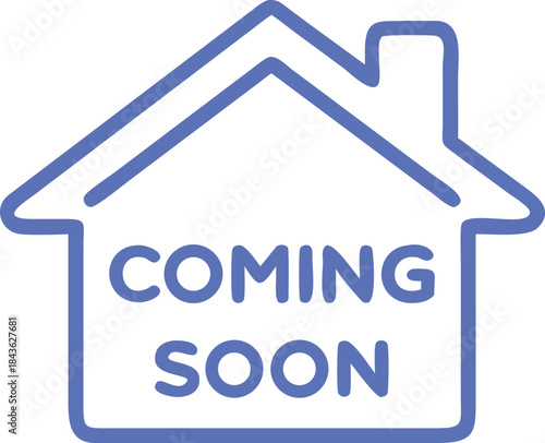 Coming Soon Icon Real Estate House Under Construction Upcoming Property Teaser Vector Illustration