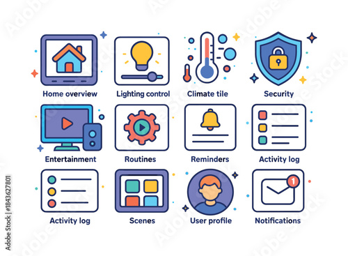 Colorful Dashboard Icons. Home assistant dashboard. Colorful iso