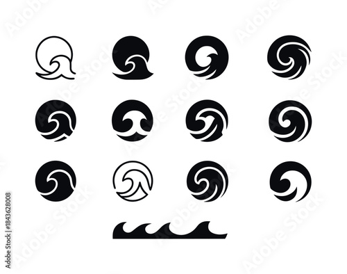 Severe Hurricane Icon Set. Severe Hurricanes. Icon set. Set Logo