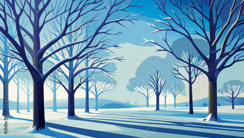 Winter forest pathway