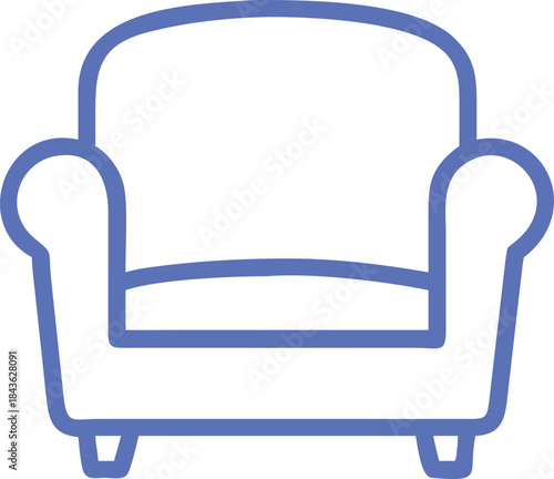 Armchair Icon Furniture Living Room Interior Single Seat Couch Vector Illustration