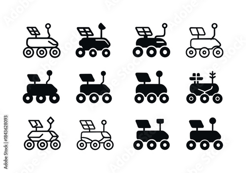 Space Rover Icons. space exploration. Icon set. Set Logo of spac