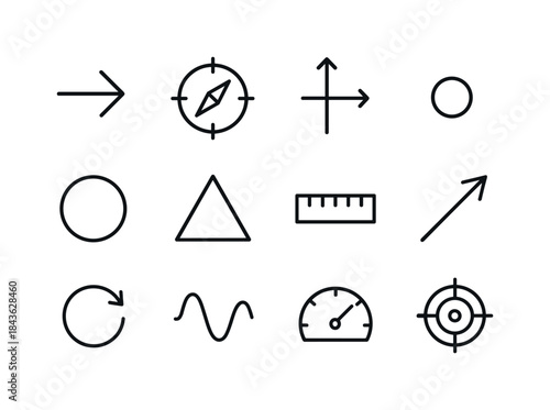 Vector Direction Icons. Vector direction. Line icon set of vecto