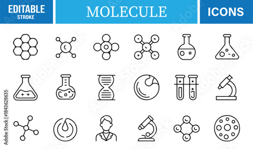 Modern vector molecule symbols for scientific and medical graphics