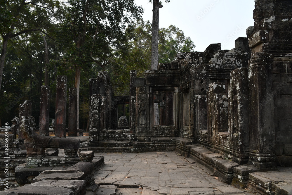Naklejka premium カンボジア シェムリアップ遺跡群 アンコール・トム(バイヨン)