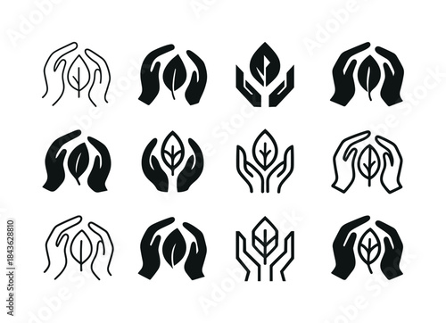 Conservation Logo Set. conservation projects. Icon set. Set Logo