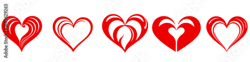 Hearts Harmony: A collection of stylized red hearts, each with a unique design, come together to represent unity, love, and affection. The visual symphony evokes strong emotions.
