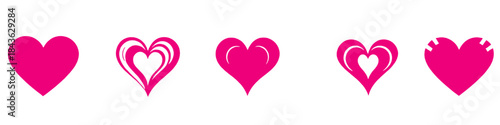 A Collection of Hearts: A vibrant array of diverse heart symbols, each radiating passion, representing the various facets of affection, compassion, and the human bond. Expressing the emotions of love