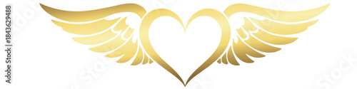 Golden Heart with Wings: An elegant golden heart, adorned with graceful wings, radiates love and beauty. This art piece represents peace and freedom