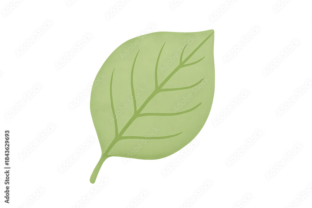 Obraz premium Green leaf illustration representing nature, growth, ecology, and environmental concepts with transparent background