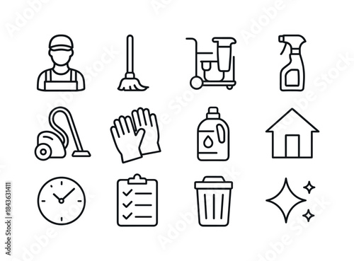 Cleaning Service Icons. Cleaning Service. Line icon set of Clean