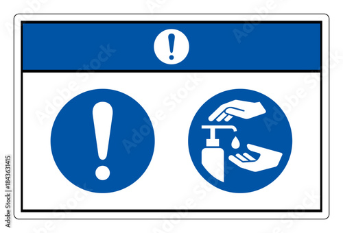 Notice Use Hand Sanitiser Symbol Sign, Vector Illustration, Isolate On White Background Label.EPS10