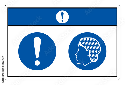 Notice Wear Hair Net Symbol Sign, Vector Illustration, Isolate On White Background Label.EPS10
